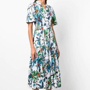 JASON WU COLLECTION FLORAL MIDI SHIRT DRESS